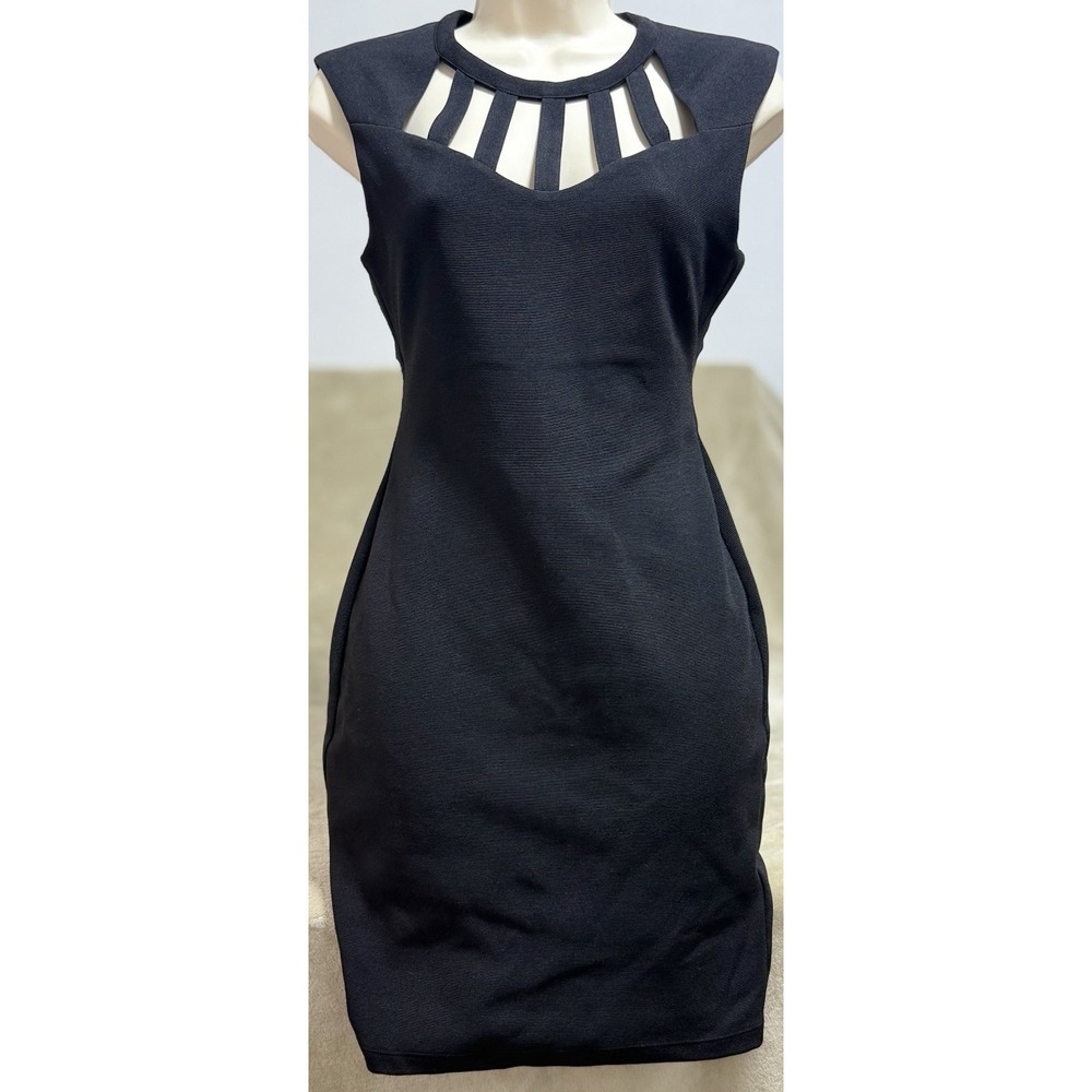 Kardashian Little Black Dress Sexy Clubbing Women's Sz XS Sheath Cutout Neckline